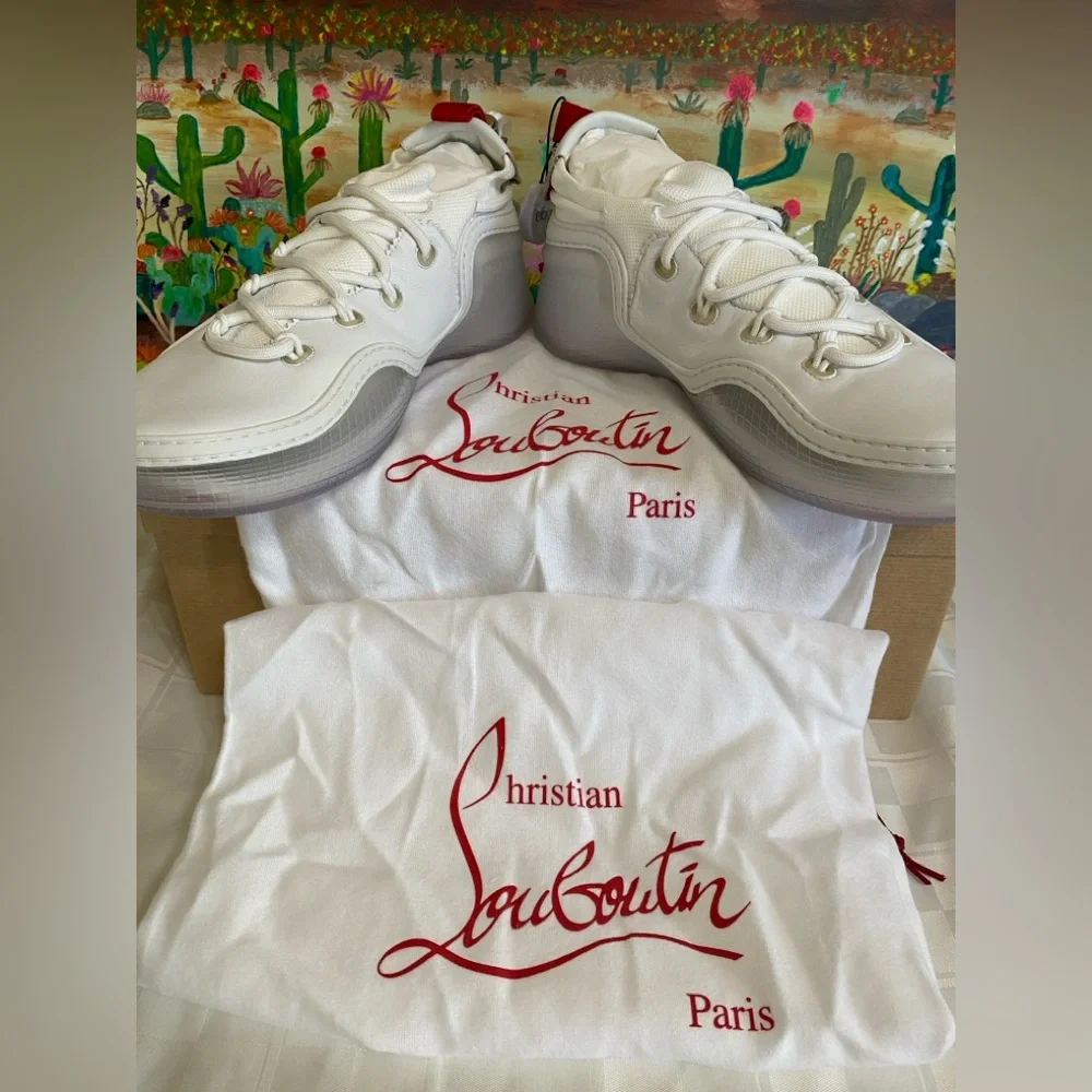 Christian Louboutin Arpoador Flat, Leather, Suede,Men’s Sneakers,Wht, EU43/US 10 - Picture 16 of 16